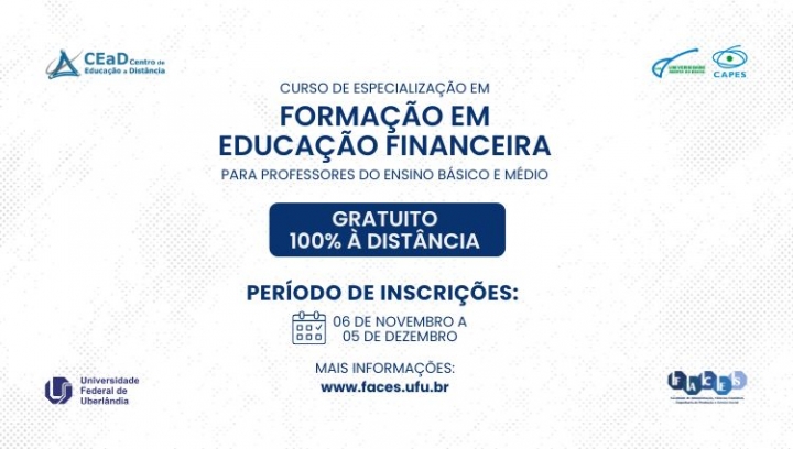 Curso de Pós-Graduação UAB e UFU de Educação Financeira para Professores – Online e Gratuito