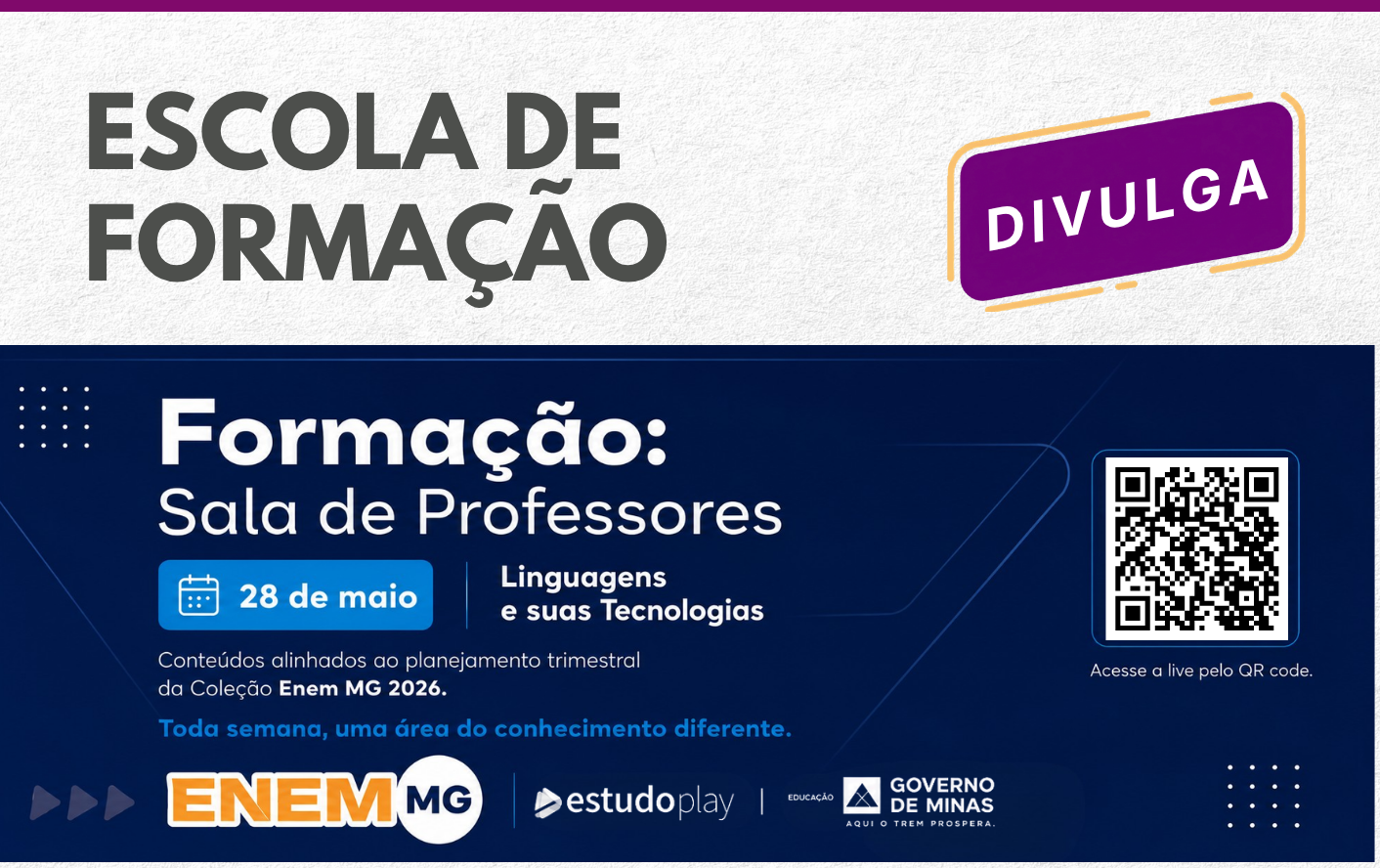 Sala de Professores – Enem MG aborda Linguagens e suas Tecnologias nesta quinta, 28/05