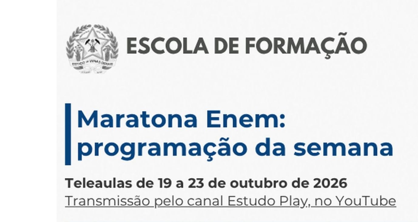 Maratona ENEM – Programação da semana de 19/10 a 23/10